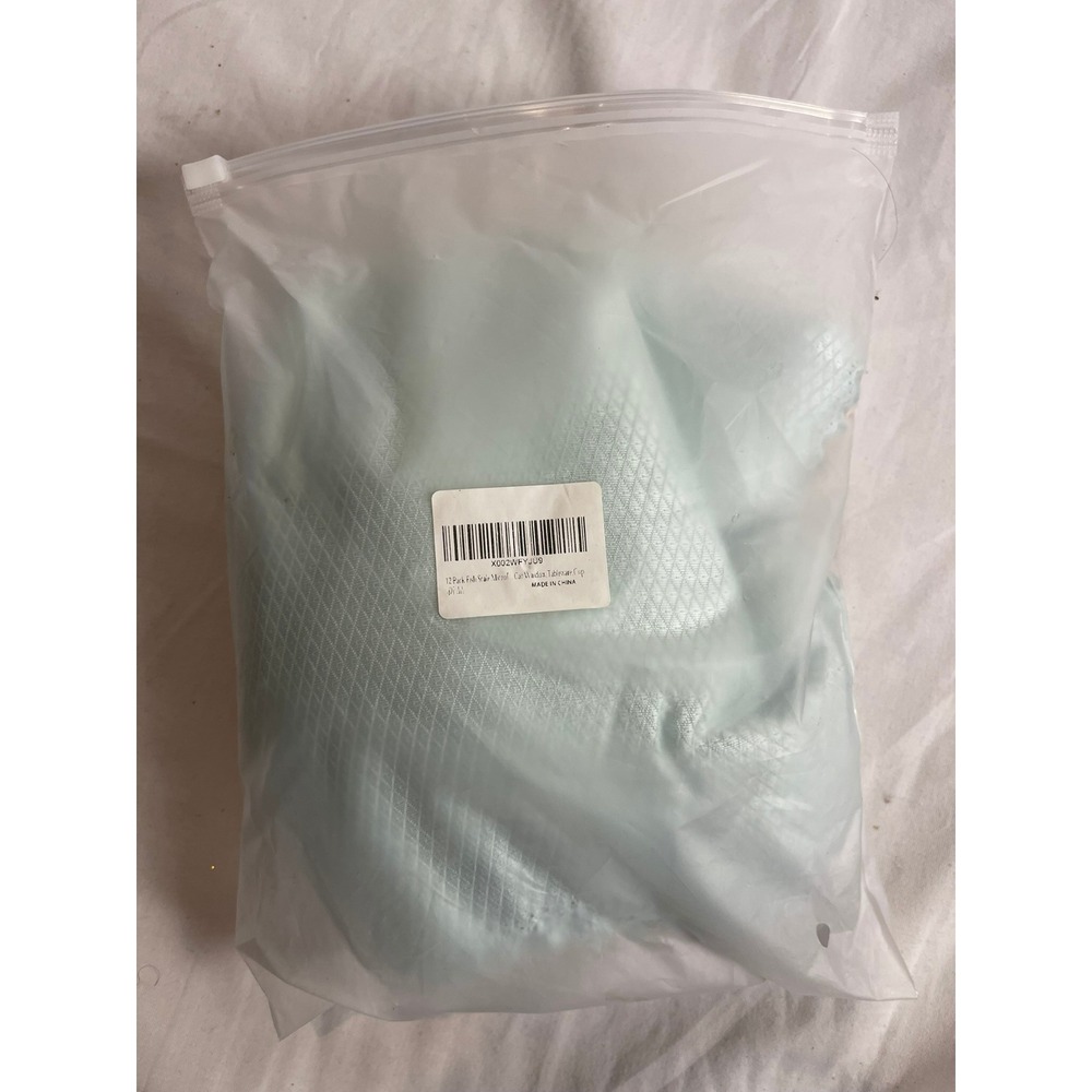 12 Pack Fish Scale Microfiber Cleaning Cloths Glass Mirror Window Car Mint Blue